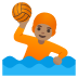 🤽🏽 person playing water polo: medium skin tone display on Google